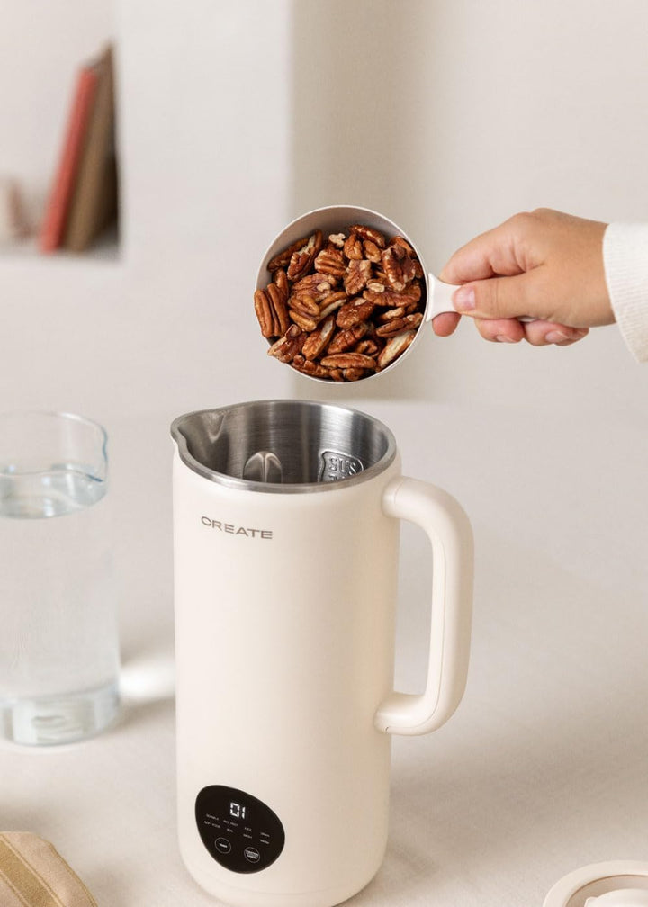 CREATE/VEGAN MILK MAKER/Multifunktionale Pflanzenmilchmaschine Cremeweiss/Programmierbar bis zu 12St