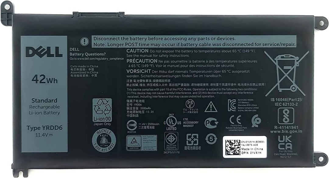 Dell Akku Batterie 42Wh 3-Zellen 3500mAh 11.4V Inspiron 5481 5583 3584 3781 Vostro 5481 5581 3583 55