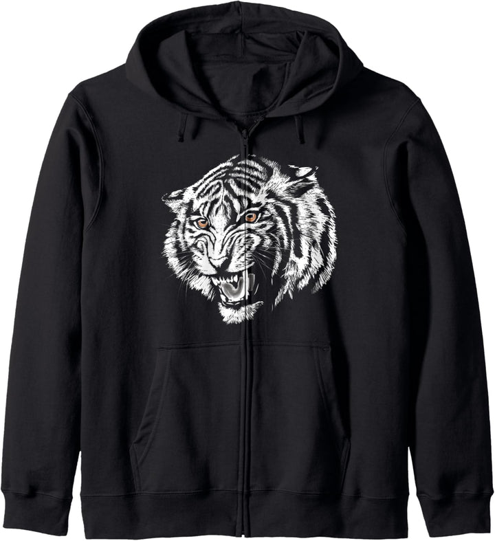Süsser Tiger handgezeichnete Skizze künstlerisch Kapuzenjacke