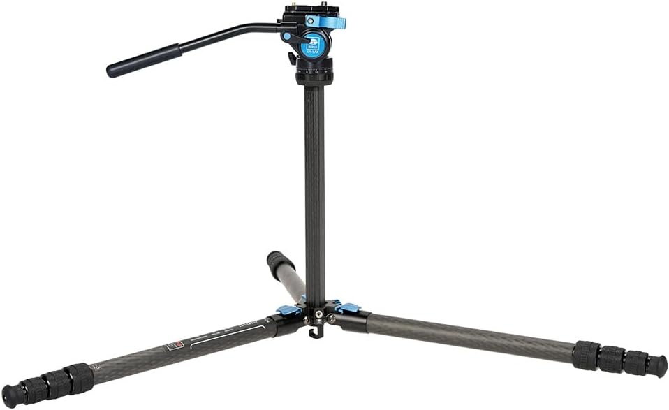 SIRUI ST-124+VA-5 Wasserdichtes Carbonfaser-Stativ mit Panorama-Fluid-Videokopf, dreieckige Mittelsä