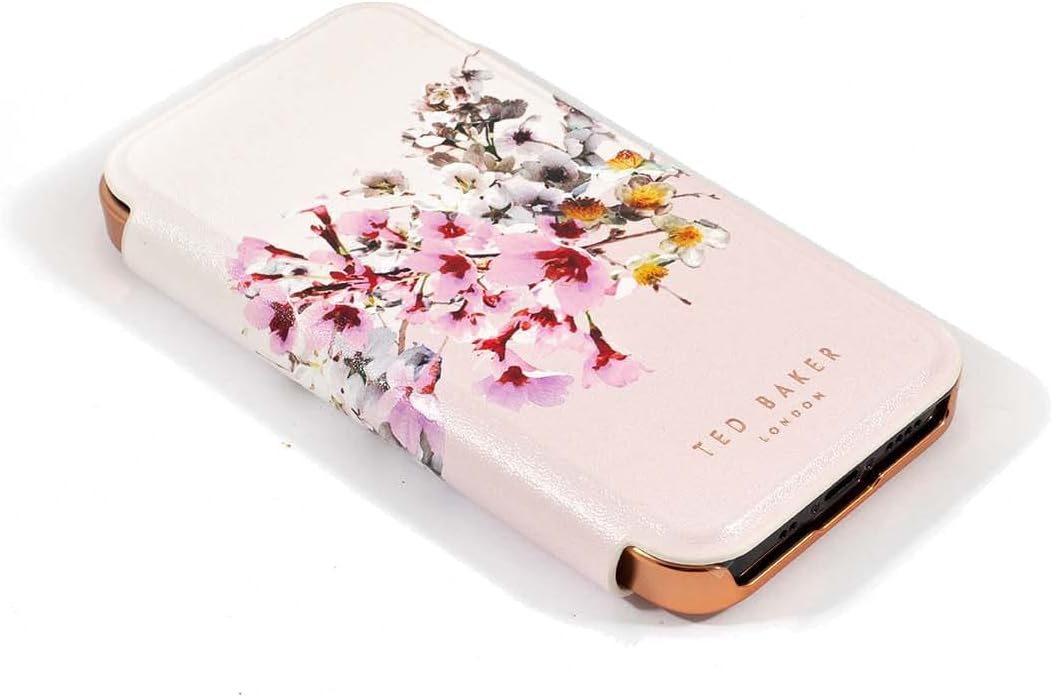 Ted Baker Spiegel-Schutzhülle für iPhone 14 Pro, Jasminrosa, iPhone 14 Pro