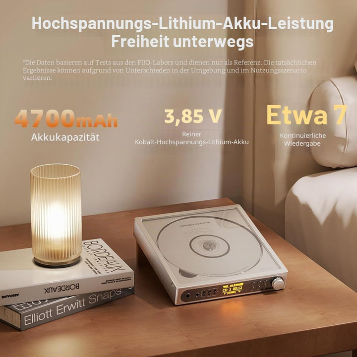 FiiO DM15 R2R Tragbarer CD-Player, HiFi-USB-DAC und Bluetooth 5.4-Sender, HD-Display, 3,5 mm und 4,4