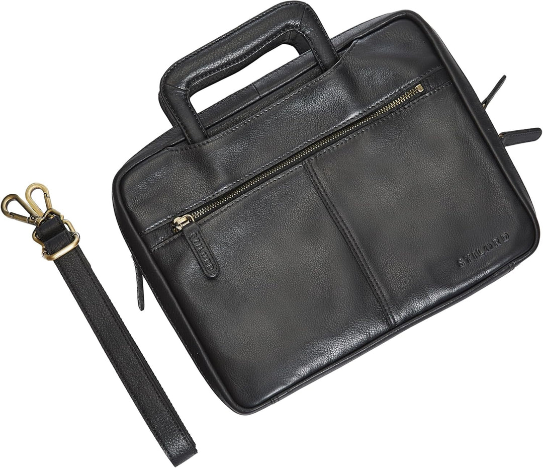 STILORD Connell Laptoptasche 13 Zoll Leder Aktentasche Schmal Arbeitstasche Herren Vintage Laptop-Hü