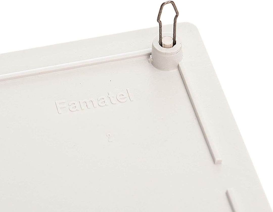 FAMATEL - Deckel für Einbaudose | Mit Metallklammern | 200x130 mm | Grau