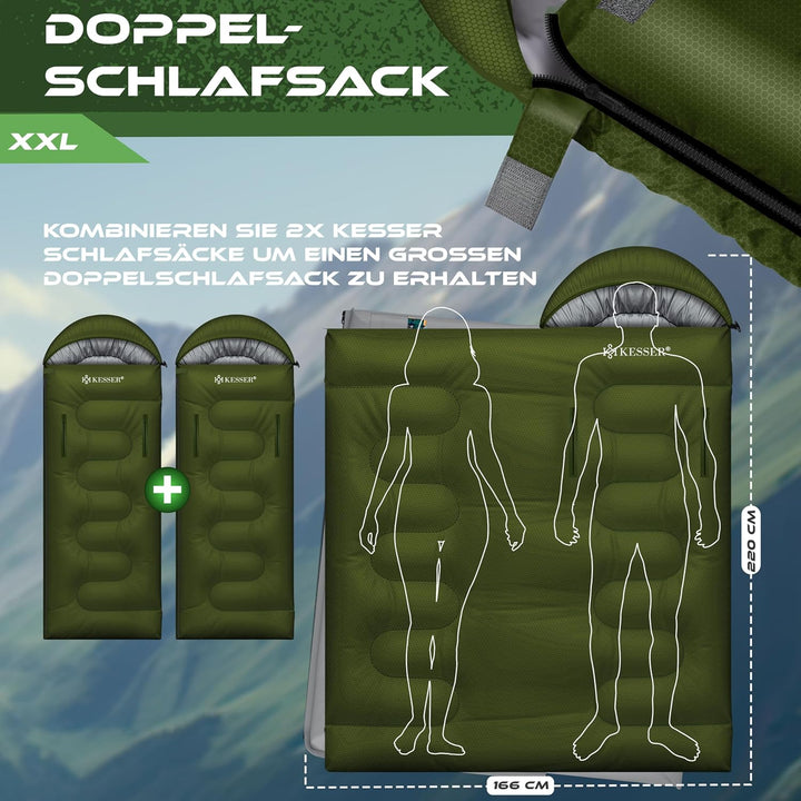 KESSER® Schlafsack Outdoor | Deckenschlafsack 3-4 Jahreszeiten | Camping-Sleeping-Bag für Erwachsene