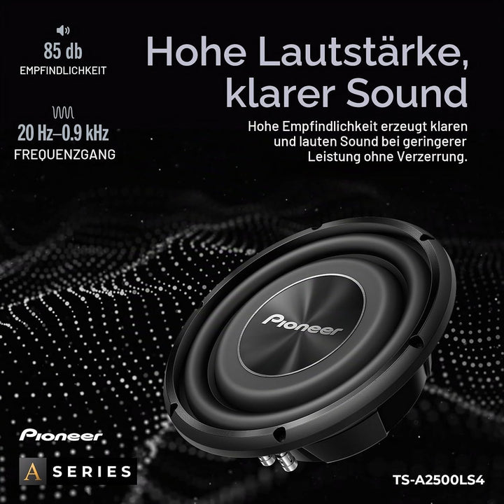 Pioneer TS-A2500LS4 Passiv Subwoofer, leistungsstarker Subwoofer mit 1200 W Maximalleistung, 25 cm,