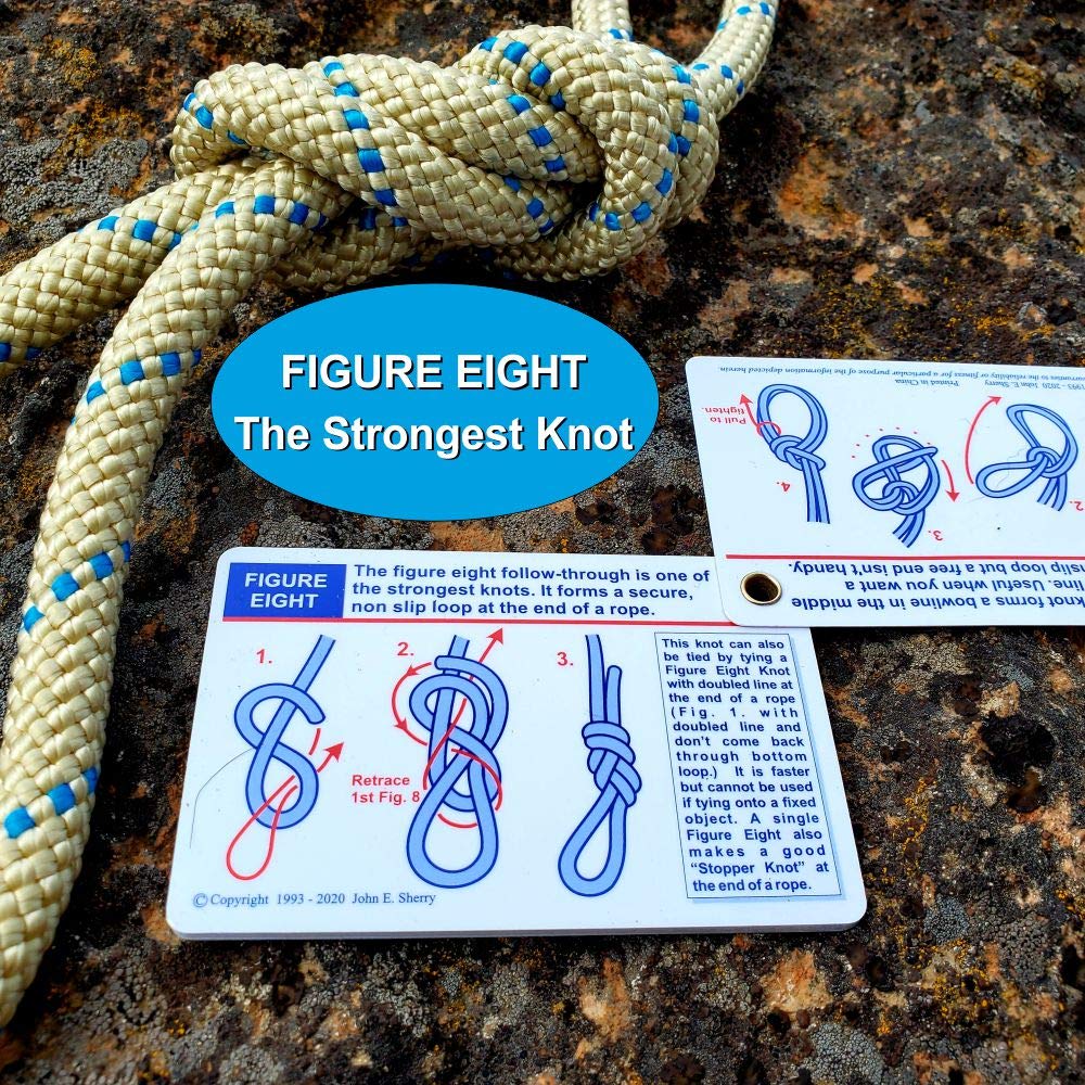 Knot Tying Kit | Pro-Knot Best Rope Knot Cards, two practice cords and a carabiner, Ringeinband