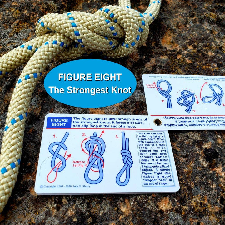 Knot Tying Kit | Pro-Knot Best Rope Knot Cards, two practice cords and a carabiner, Ringeinband