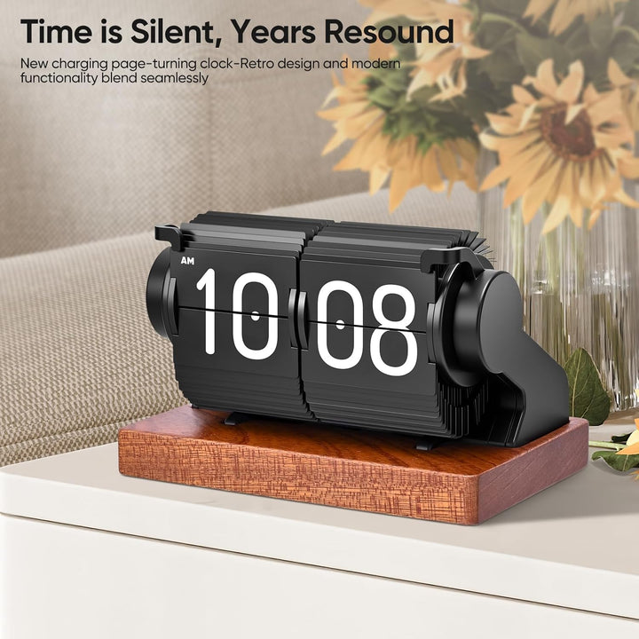 Flip Clock, Retro-Flip-Uhr, Neues USB C Wecker Digital, Grosse Zahl Mechanische Schreibtischuhr, Vin