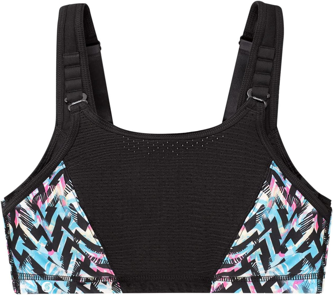 Glamorise Damen Verstellbarer Wonderwire-Hochleistungs-Sport-BH, Grau, 100B 75C Schwarz/Bunt, 75C Sc