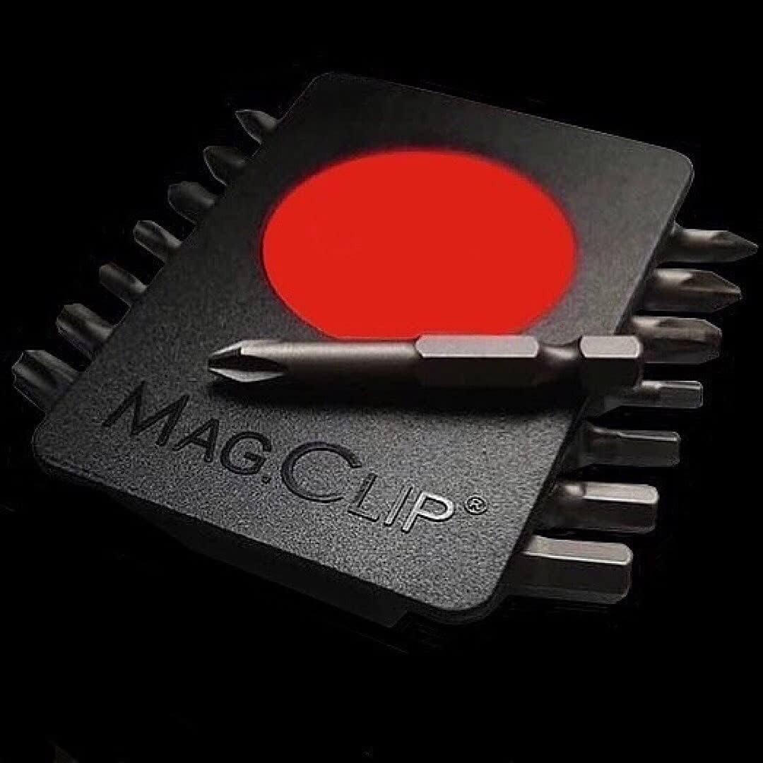 MagClip Magnetischer Bithalter mit 14 tlg. Bitsatz | starker Neodym Magnet | hält kleine Werkzeuge |