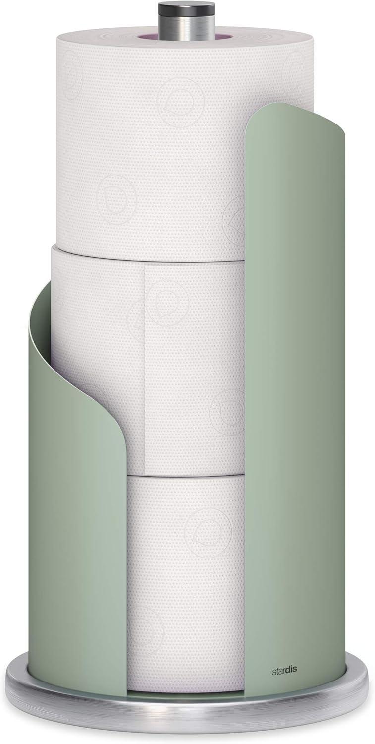 stardis Design Küchenrollenhalter Edelstahl matt H 30 Ø15 cm Rollenhalter Papierrollenhalter für Küc