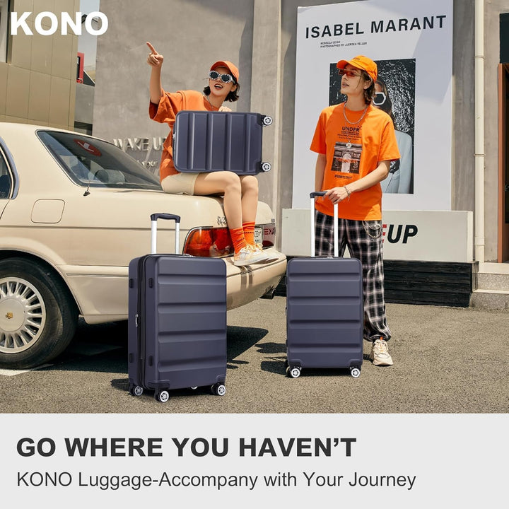 KONO Koffer Trolley Mittelgrosser Erweiterbares Hartschalenkoffer Leicht Reisekoffer mit TSA-Schloss