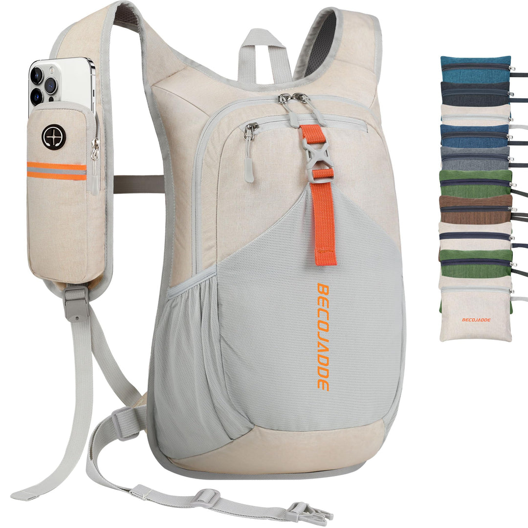 BECOJADDE 15L Wanderrucksack Herren Kleiner Rucksack Damen Leichter Daypack Tagesrucksack Faltbarer