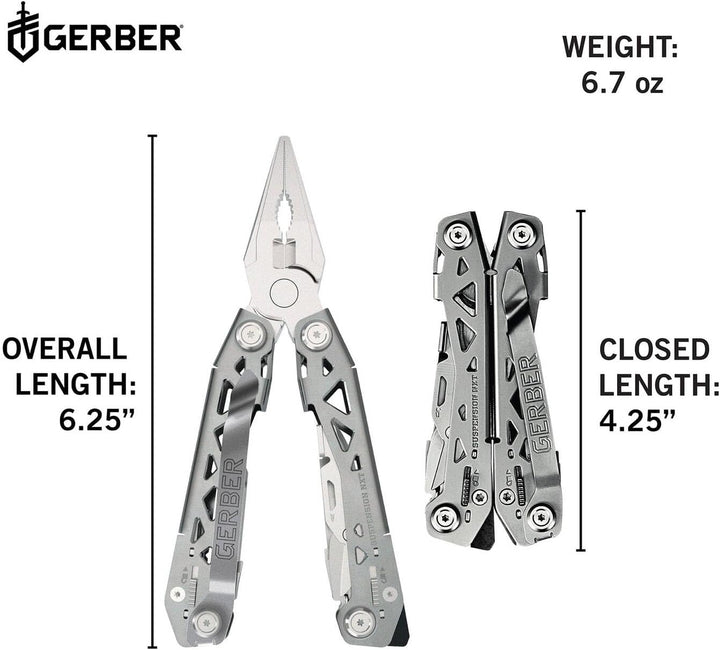 Gerber Multi-werkzeug 31-003345, grau, M, 1027512 15 Tools, Taschenclip (US blister)-