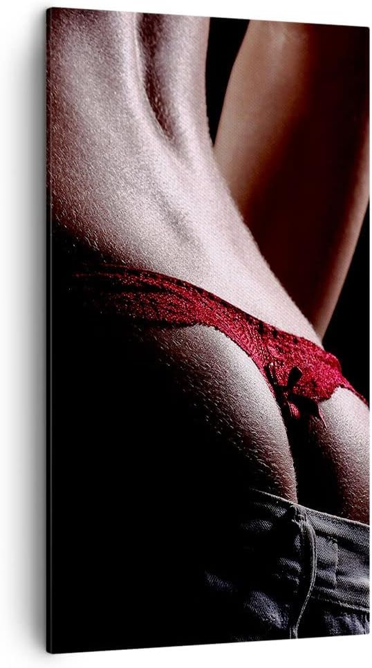 Bilder auf Leinwand Frau Körper String Leinwandbild mit Rahmen 45x80cm Wandbilder Dekoration Wohnzim