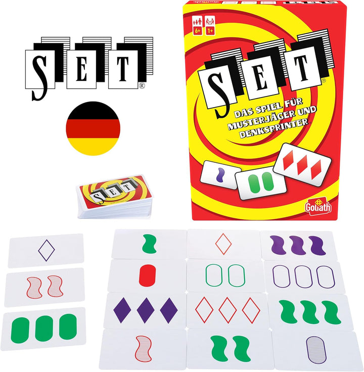 Goliath – SET (Deutsche Ausgabe), Kartenspiel ab 6 Jahren, Gesellschaftsspiel für 1 - 8 Spieler, Gee