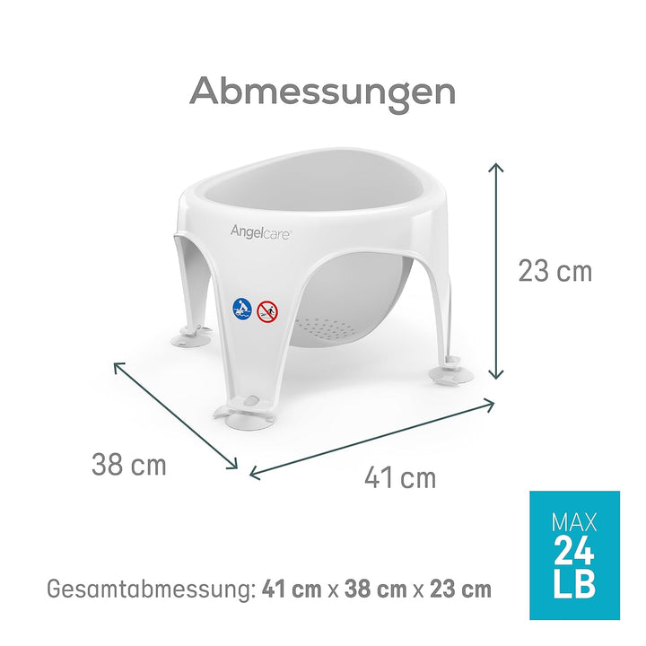 Angelcare ergonomischer Badering für die grosse Badewanne oder Dusche, Light Grey, angenehm weiche S