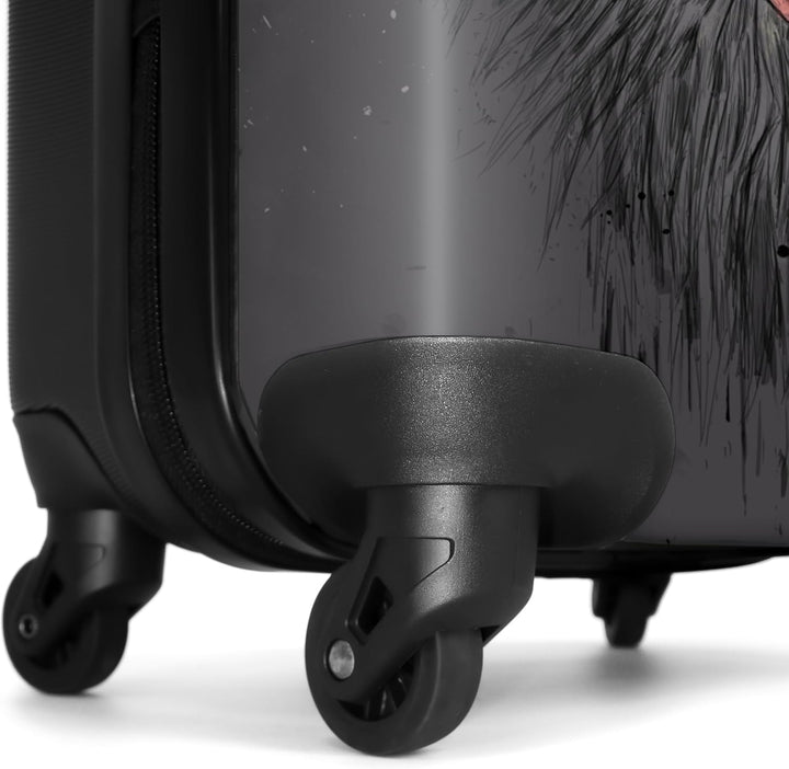 NoBoringSuitcases.com® Koffer Handgepäck Trolley Rollkoffer Kleine Reisekoffer mit 4 Rollen - Wolf -