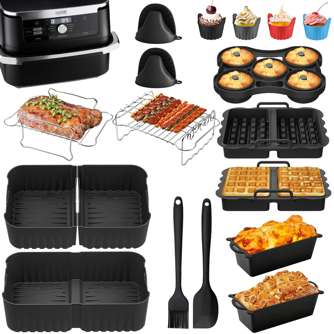 Heissluftfritteuse Zubehör für Ninja 10,4L AF500EU, Airfryer Silikonform für Ninja Foodi Flexdrawer