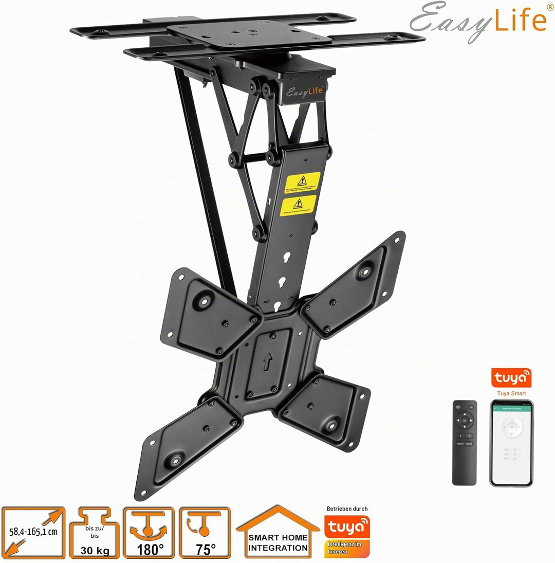 EasyLife TV Deckenhalterung elektrisch drehbar &amp; schwenkbar + Smart Home Integration, 23-65 Zoll, VE
