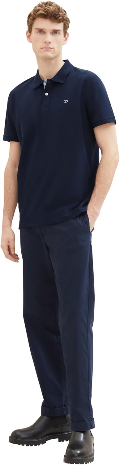 Tom Tailor Herren Baumwolle Basic Piqué Poloshirt S 10668 - Sky Captain Blue, S 10668 - Sky Captain