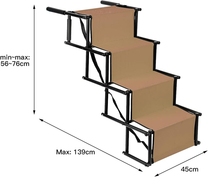Homewell Hunderampe Auto Klappbar - Bis 70 kg Belastbar - Leicht zu Lagern - Treppe für Hunde mit Ve