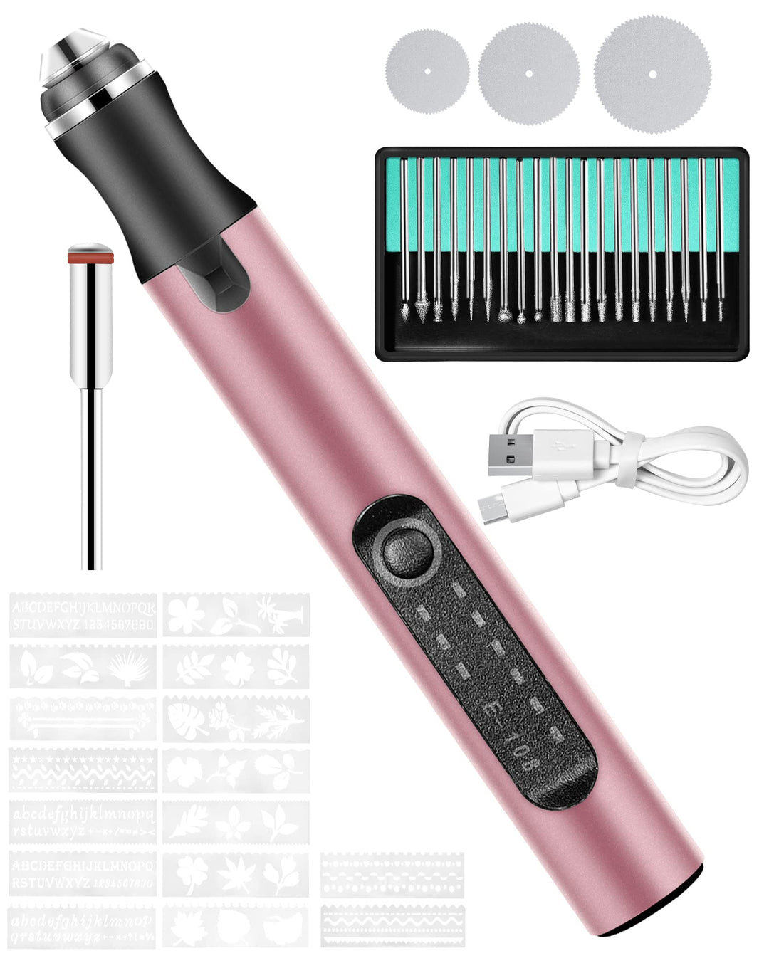 Elektrische Gravierstift Multifunktionaler Gravierwerkzeugsatz, ZITFRI Mini Graviergerät mit Gravurz
