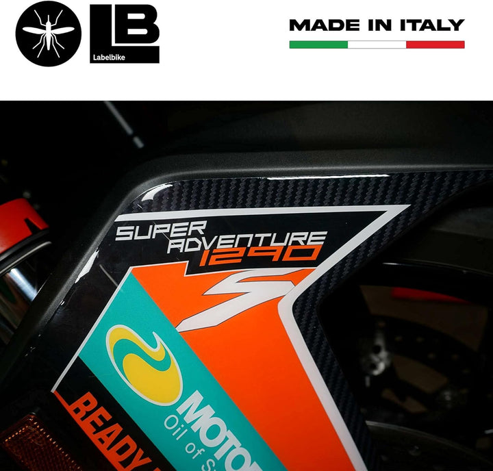 labelbike - 3D Aufkleber für Motorrad-Slider Protectors kompatibel mit KTM 1290 Super Adventure S 20