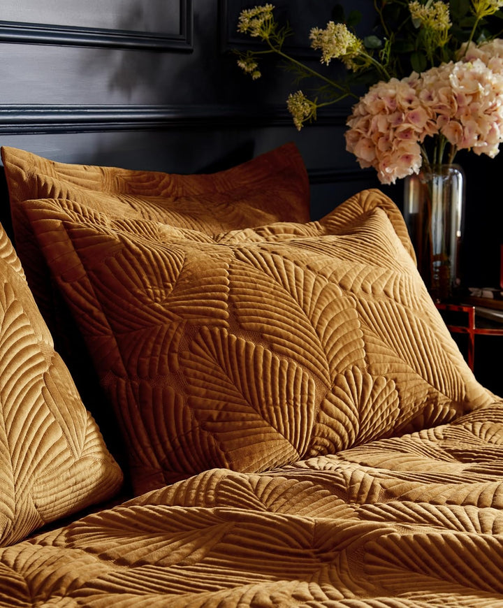 Paoletti Palmeria Bettbezug und Kissenbezug-Set, Gold, Single Twin Gold, Twin Gold