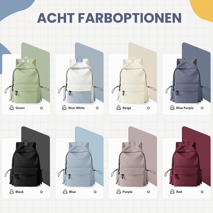 WEPLAN Schulrucksack Teenager Mädchen Rucksäcke Damen Schule Casual Schultaschen Unisex Schultasche