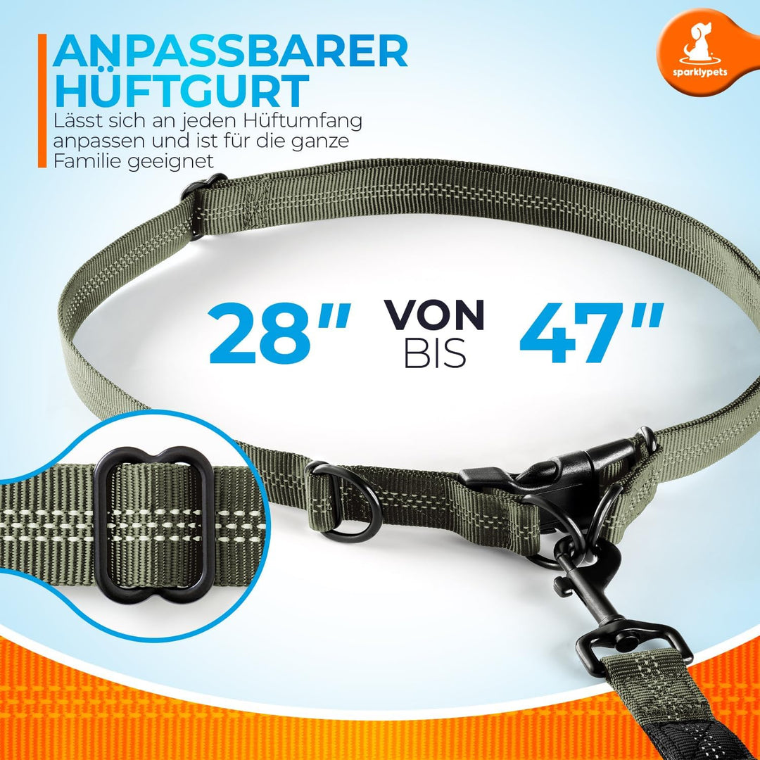 Joggingleine für Hunde zum Laufen, Joggen, Wandern | 2 in 1 Joggingleine und Normale Hundeleine für