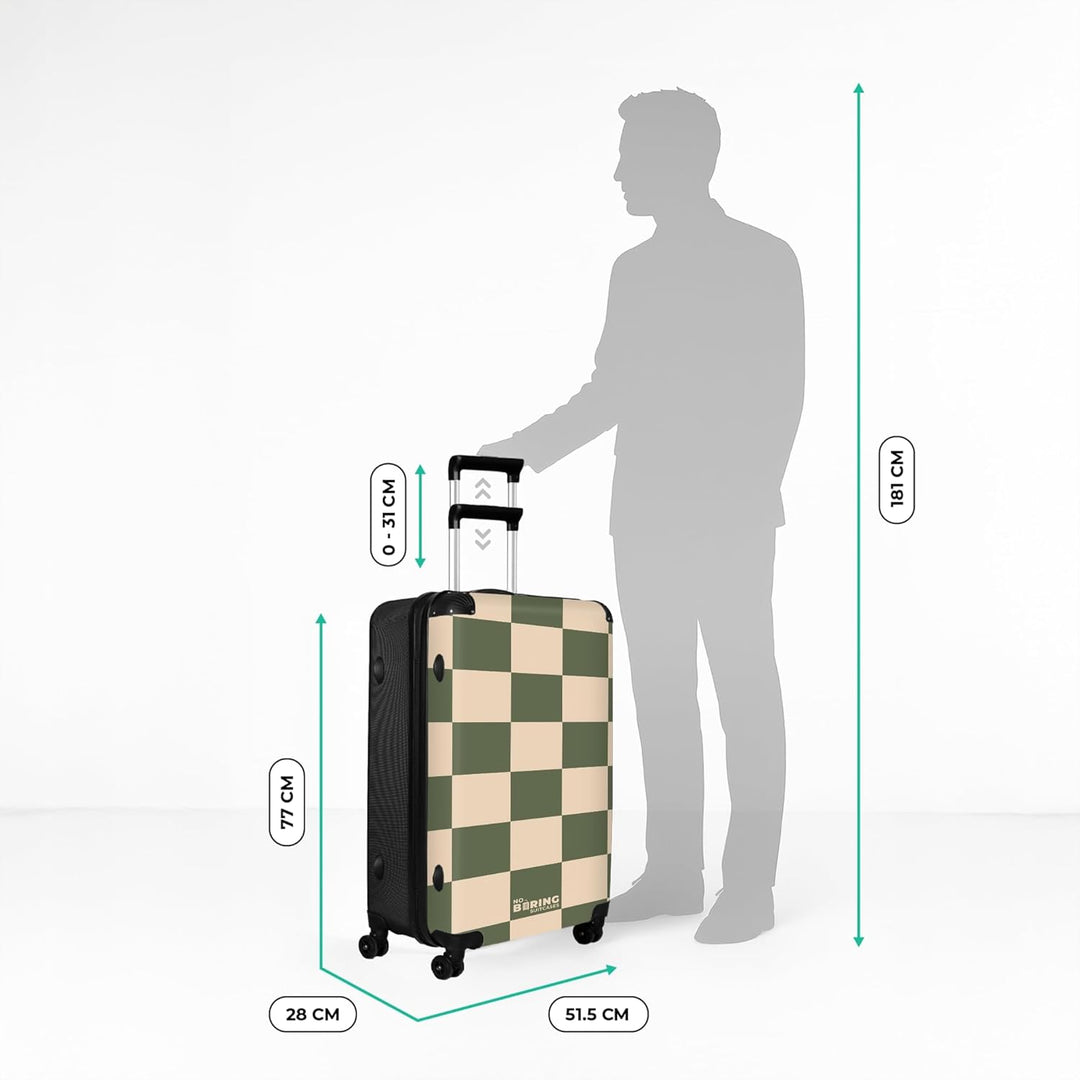 NoBoringSuitcases.com® Koffer XL Gross 77x51.5x28 cm Reisekoffer mit 4 Rollen Leicht Trolley Hartsch