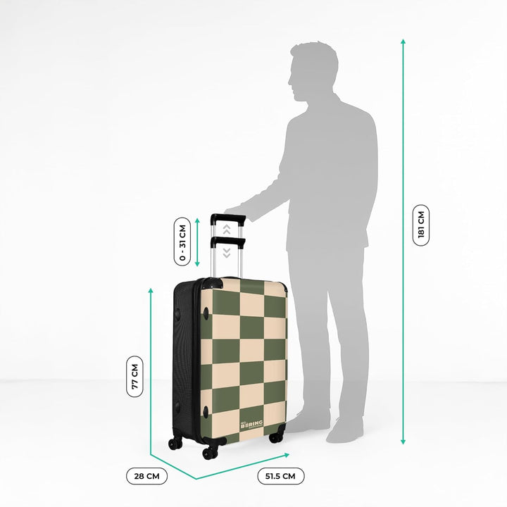 NoBoringSuitcases.com® Koffer XL Gross 77x51.5x28 cm Reisekoffer mit 4 Rollen Leicht Trolley Hartsch