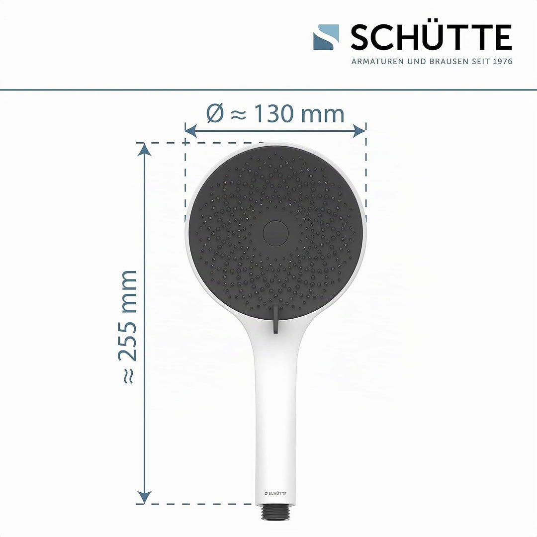 SCHÜTTE Handbrause CAPRI mit Samtstrahl-Technologie | Duschkopf mit über 300 Düsen und 3 einstellbar