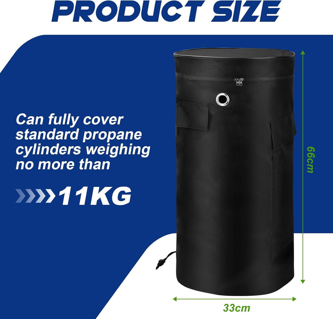 Abdeckhaube für Gasflasche 11 kg, Gasflaschenhülle 33x66cm 600D Oxford Gewebe, Gasflasche Abdeckung