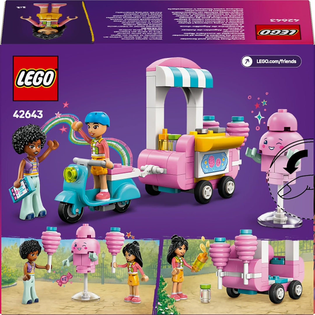 LEGO Friends Zuckerwattestand, Spielset für kreative Rollenspiele mit 2 Minifiguren, fahrbarem Stand