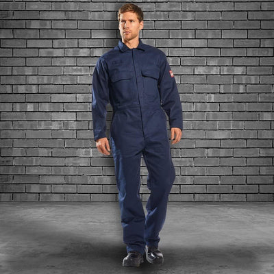 Portwest Bizweld Flammenhemmender Overall, Navy, Large Reg Leg, Large Reg Leg