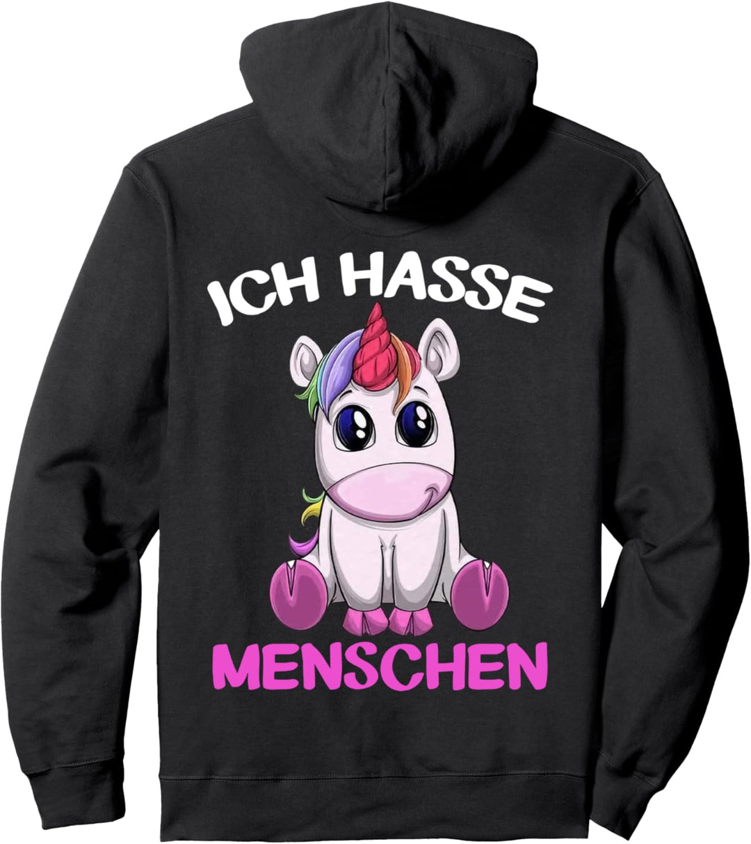 ich hasse menschen einhorn Pullover Hoodie