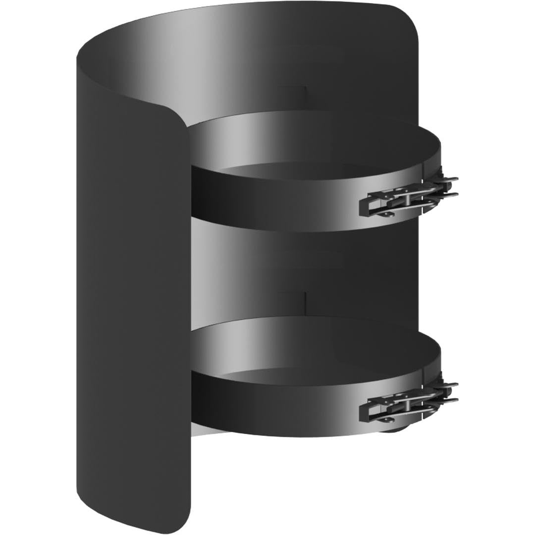 Ø 130 mm Ofenrohr Strahlungsschutz - 25 cm - schwarz 130 mm 25 Cm Schwarz, 130 mm 25 Cm Schwarz