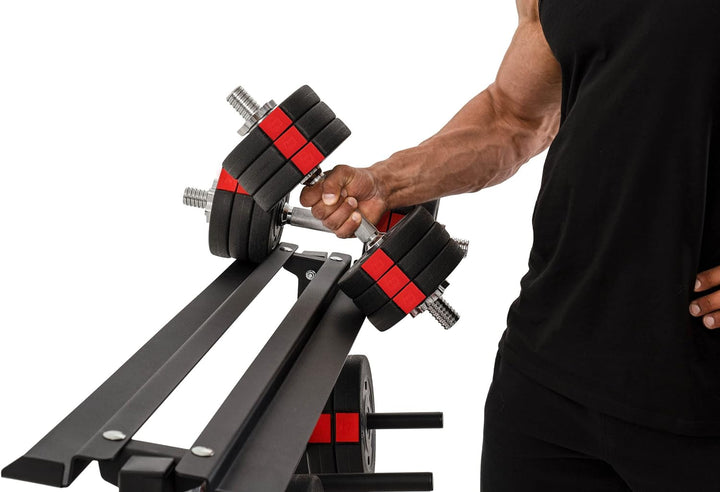 Hop-Sport Hantelständer Hantelscheiben-Ständer Ablage für Gewichte, Langhanteln und Kurzhanteln