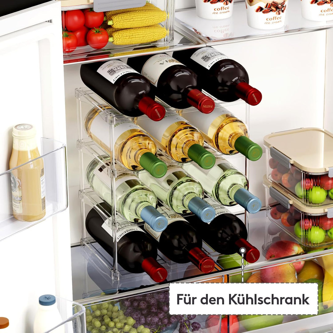 Lifewit Stapelbarer Flaschenorganizer aus Kunststoff für Zuhause, Tumbler- und Becherhalter, Transpa