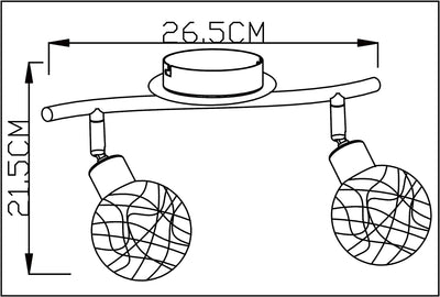 Trango 2-flammig 1002-28 LED Deckenleuchte Chromoptik Serie *AMELIA* inkl. 2x G9 LED Leuchtmittel 3.