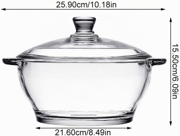 GANAZONO Glastopf Kochen Glas-Kochgeschirr Suppenterrine Aus Borosilikatglas Widerstandsfähiger Nude
