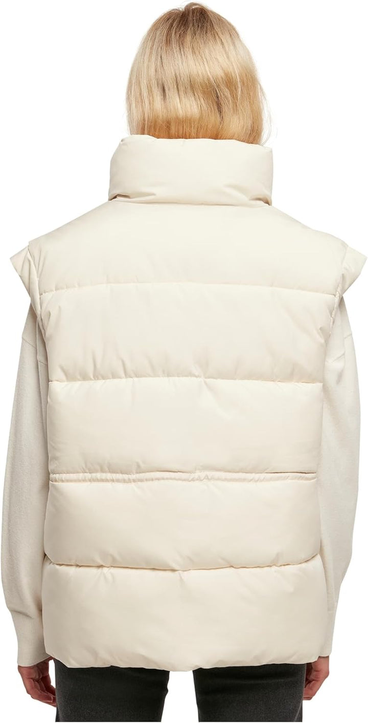Urban Classics Damen Ladies Waisted Puffer Vest Weste M Whitesand, M Whitesand