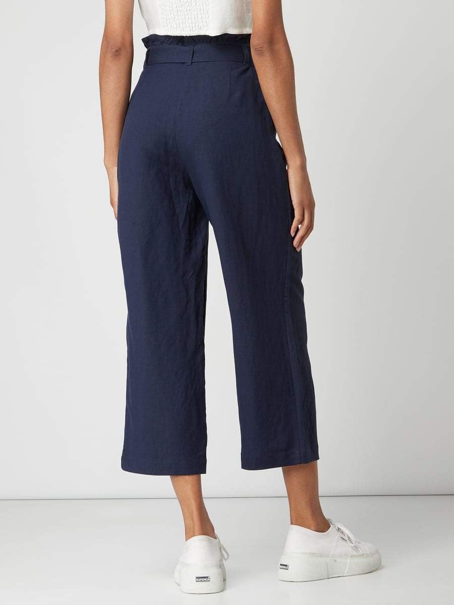 Superdry Damen Eden Linen Trouser Hose 32 Dunkelblau, 32 Dunkelblau