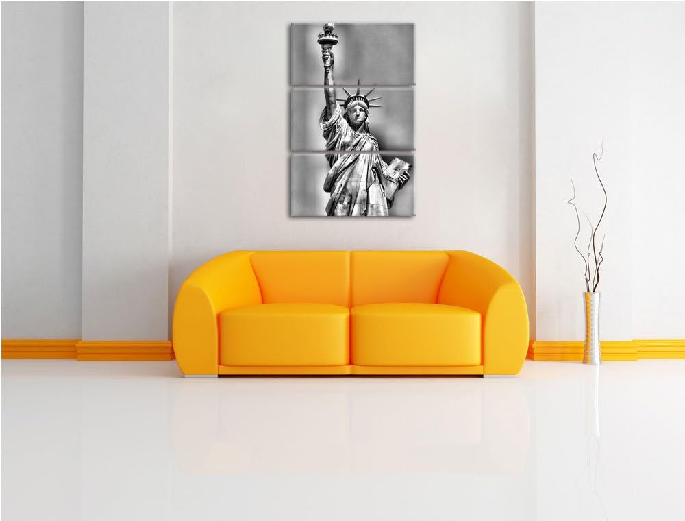 Pixxprint Freiheitsstatue als Leinwandbild/Grösse: 3 Teilig (120x80) cm/Wandbild/Kunstdruck/fertig b
