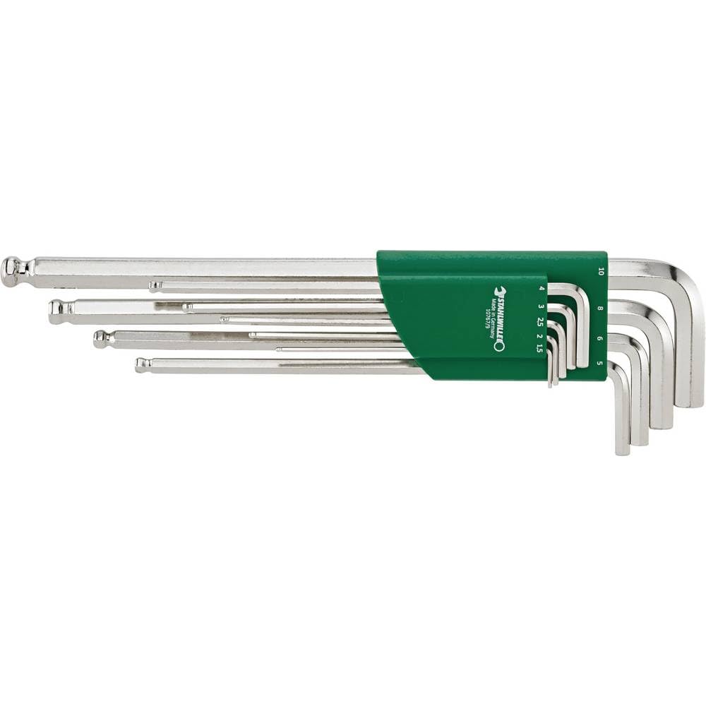 STAHLWILLE 10767/9 Innensechskant Satz mit Kugelkopf 9-tlg. l 1,5 – 10 mm l schwenkbar bis 25° l im