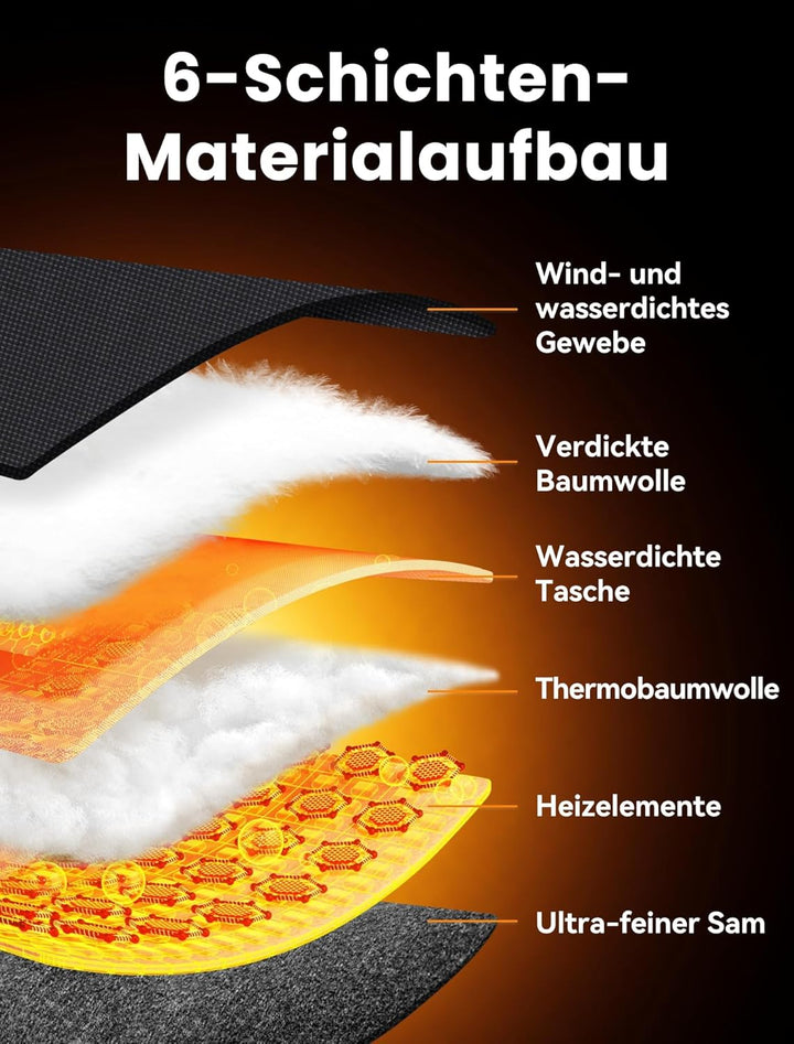Beheizbare Handschuhe für Herren Damen, Wiederaufladbare Beheizte Handschuhe 3200mAh mit Touchscreen
