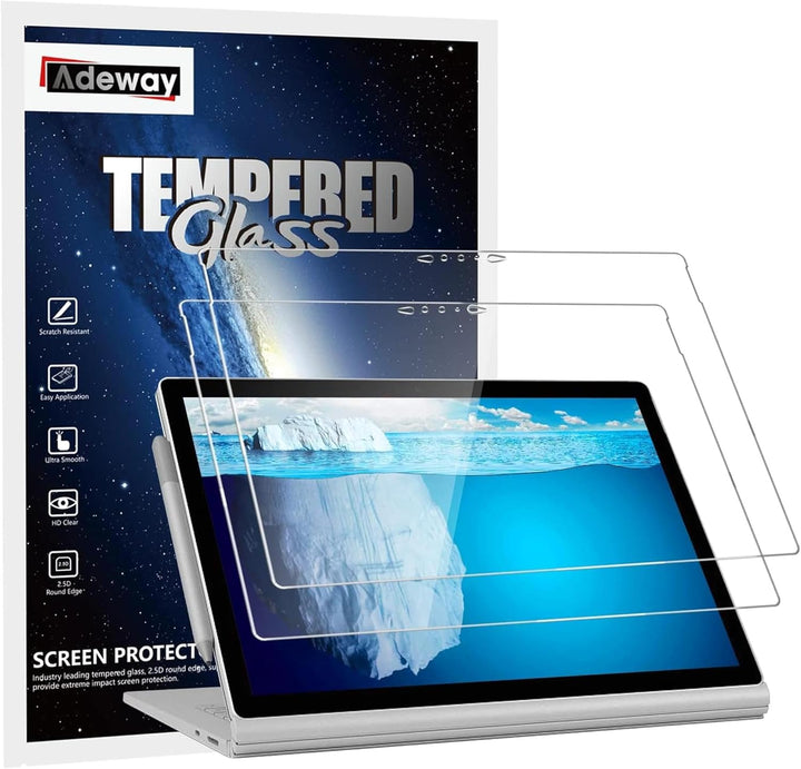 Adeway [2 Pack] Surface Book 3 Displayschutzfolie 15 Zoll, [Gehärtetes Glas] Einfache Installation,